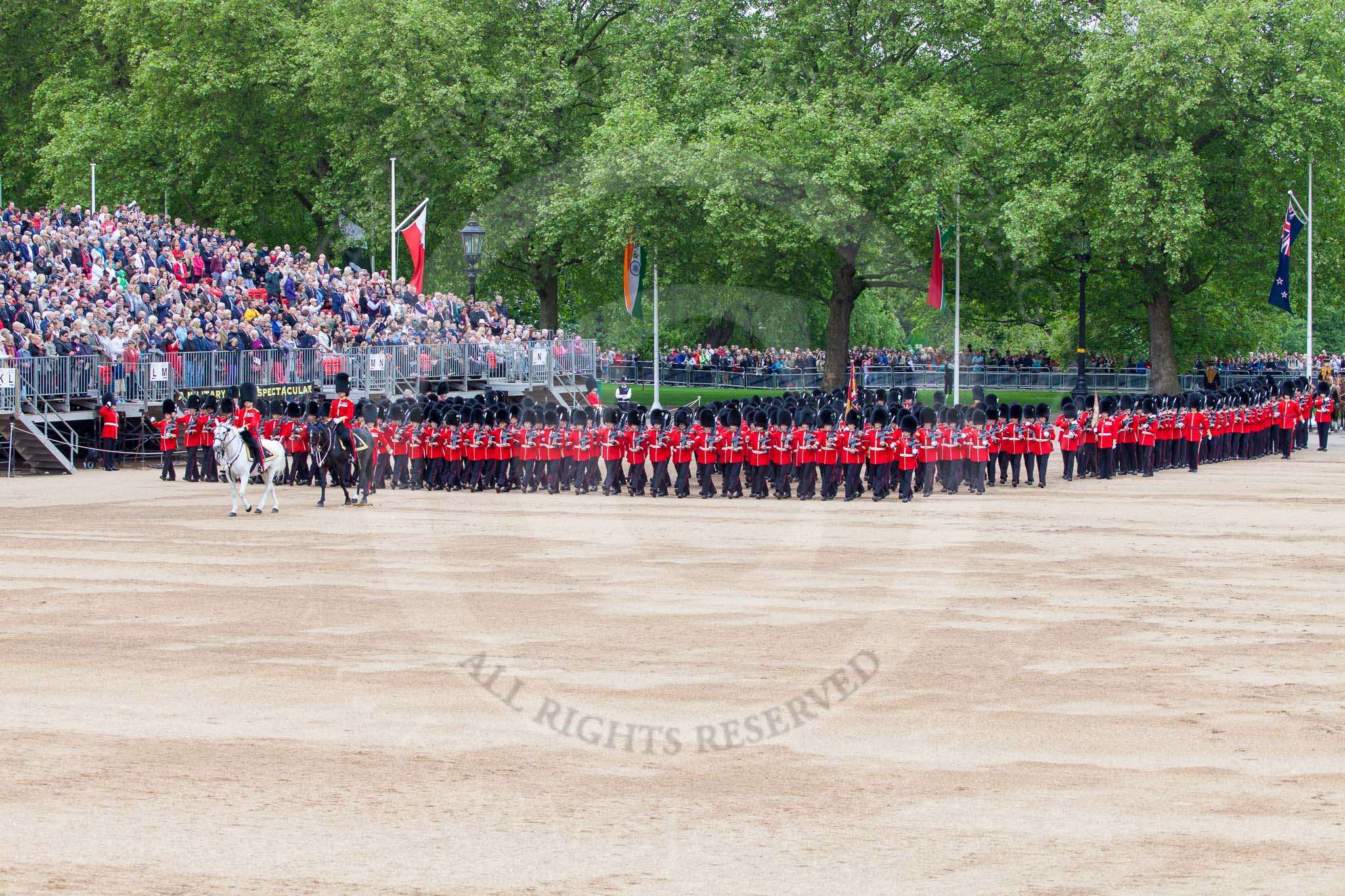 Major General's Review 2013: The March Past in Quick Time - No.1 Guard, the Escort to the Colour, following the Field Officer and the Major of the Parade..
Horse Guards Parade, Westminster,
London SW1,

United Kingdom,
on 01 June 2013 at 11:41, image #532