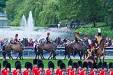 Major General's Review 2013: The King's Troop Royal Horse Artillery arriving on the northern side of Horse Guards Parade, with St James's Park in the background..
Horse Guards Parade, Westminster,
London SW1,

United Kingdom,
on 01 June 2013 at 10:38, image #161