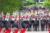Major General's Review 2013: The six guards divisions have changed direction. Behind them, the Household Cavalry is leaving their position to march off..
Horse Guards Parade, Westminster,
London SW1,

United Kingdom,
on 01 June 2013 at 12:03, image #684