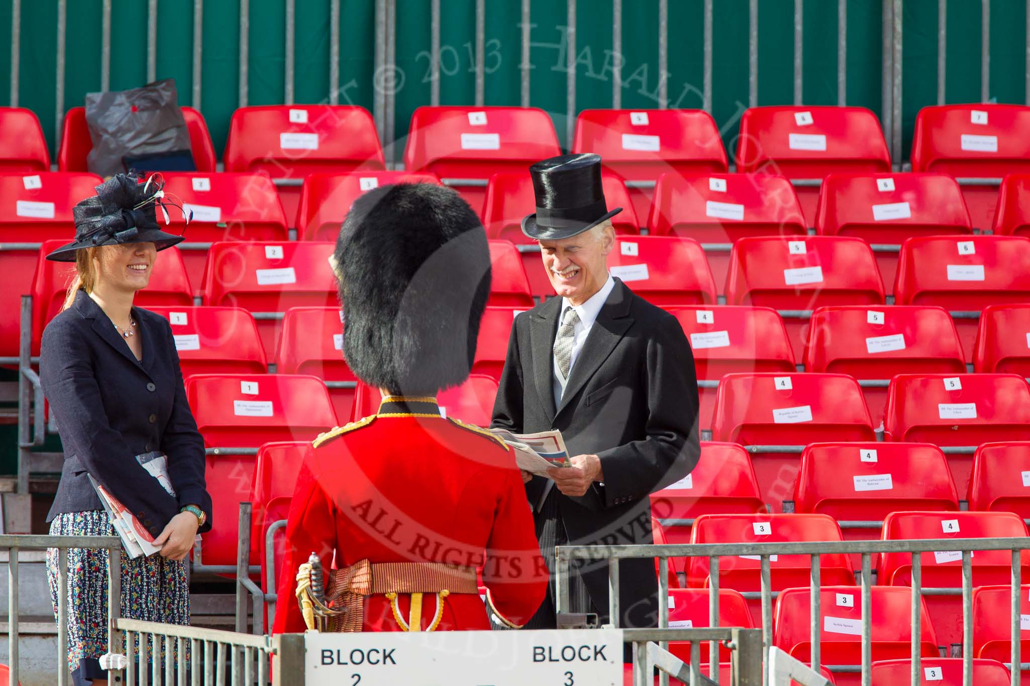 Trooping the Colour 2013: The grandstand for the diplomatic corps early in the morning of the parade. Image #17, 15 June 2013 08:54 Horse Guards Parade, London, UK