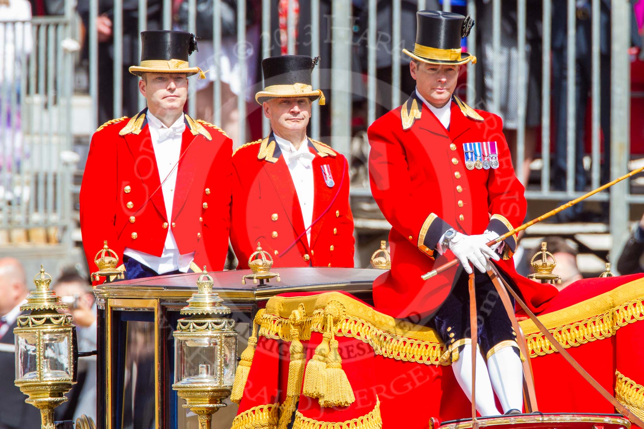 Trooping the Colour 2013: The Queen's Head Coachman, Mark Hargreaves, driving the Glass Coach..
Horse Guards Parade, Westminster,
London SW1,

United Kingdom,
on 15 June 2013 at 10:59, image #277