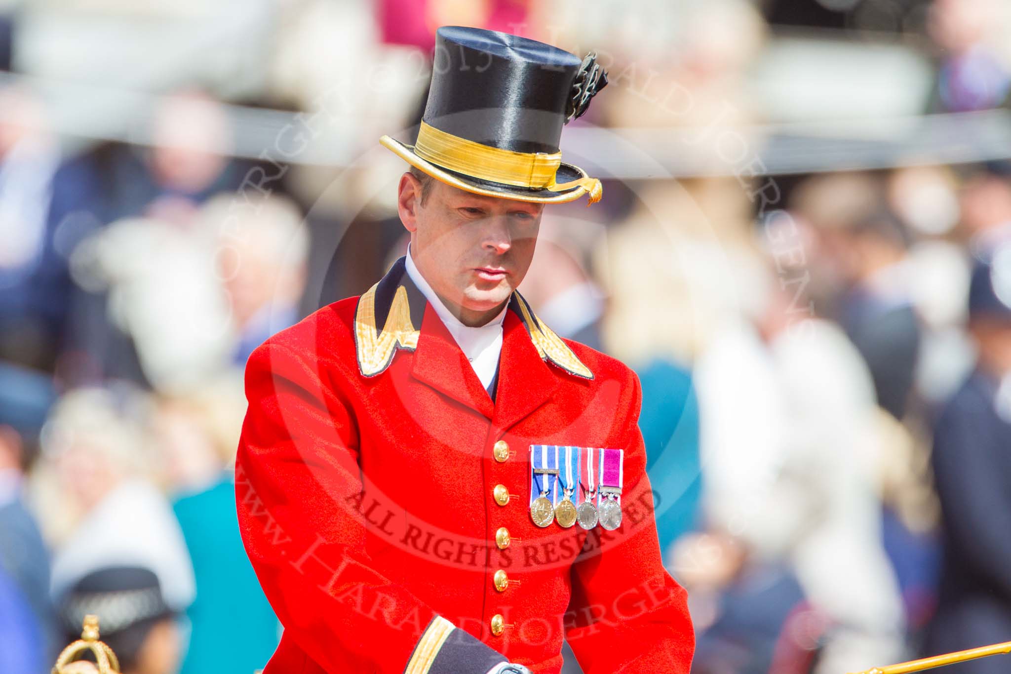 Trooping the Colour 2013: Mark Hargreaves, Head Coachman, in charge of the Glass Coach carrying HM The Queen..
Horse Guards Parade, Westminster,
London SW1,

United Kingdom,
on 15 June 2013 at 10:59, image #288