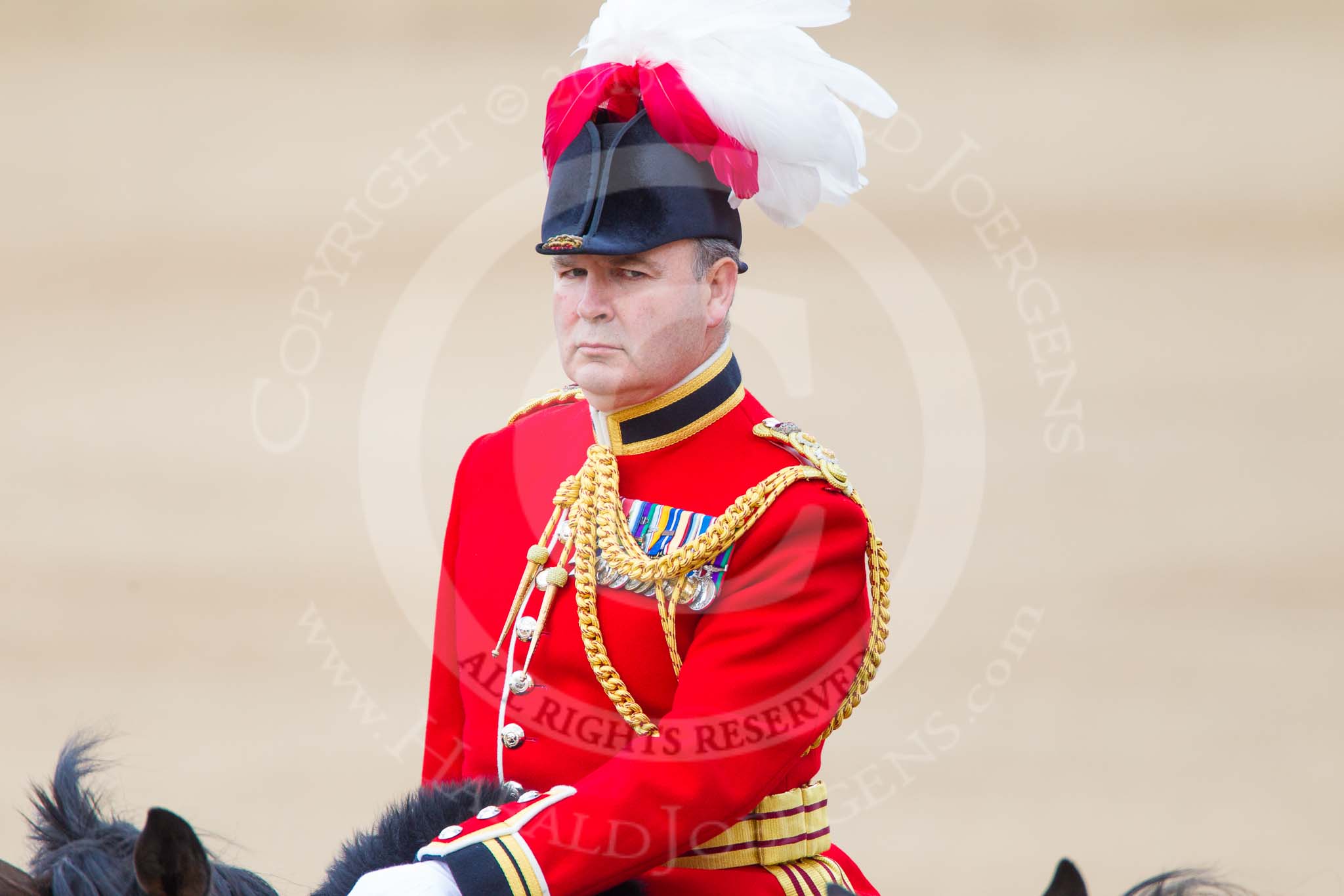 Trooping the Colour 2013: The Chief of Staff, Colonel Hugh Bodington, Welsh Guards, during the Inspection of the Line..
Horse Guards Parade, Westminster,
London SW1,

United Kingdom,
on 15 June 2013 at 11:02, image #323