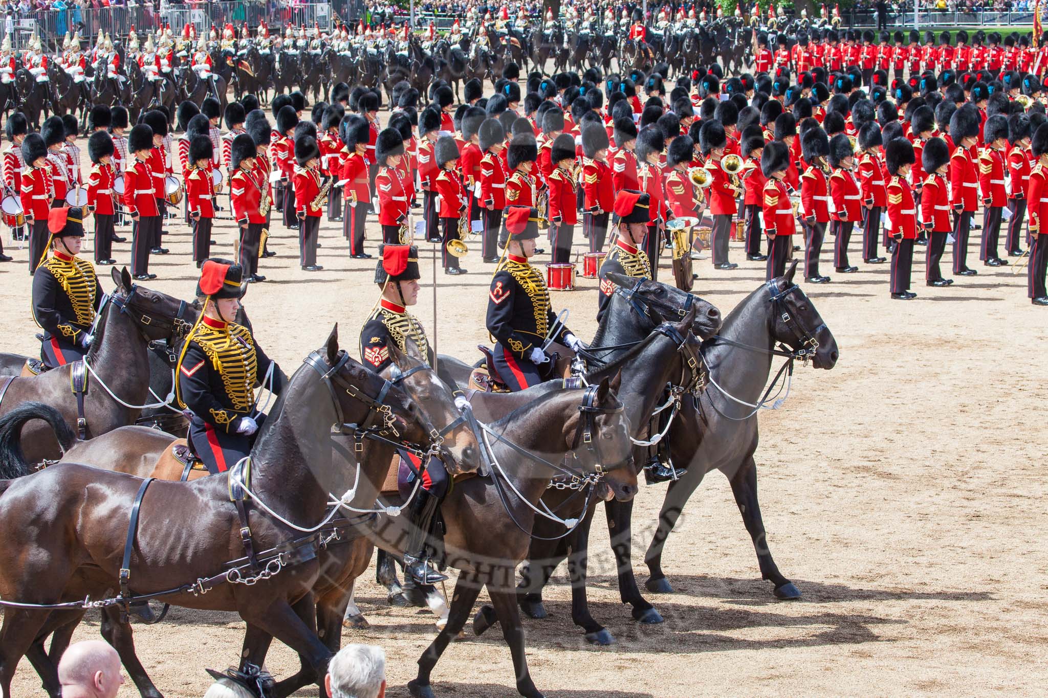 Trooping the Colour 2013: The Ride Past - the King's Troop Royal Horse Artillery. Image #685, 15 June 2013 11:54 Horse Guards Parade, London, UK