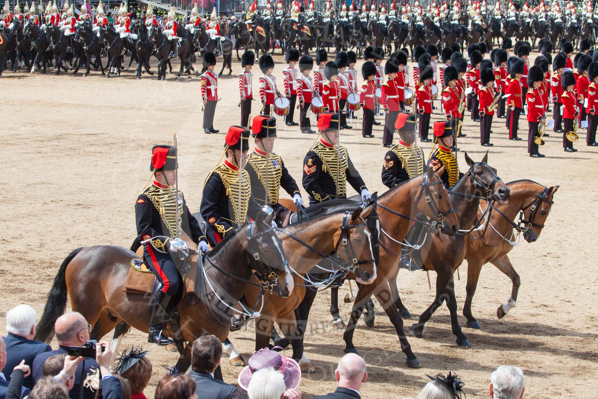 Trooping the Colour 2013: The Ride Past - the King's Troop Royal Horse Artillery. Image #689, 15 June 2013 11:55 Horse Guards Parade, London, UK