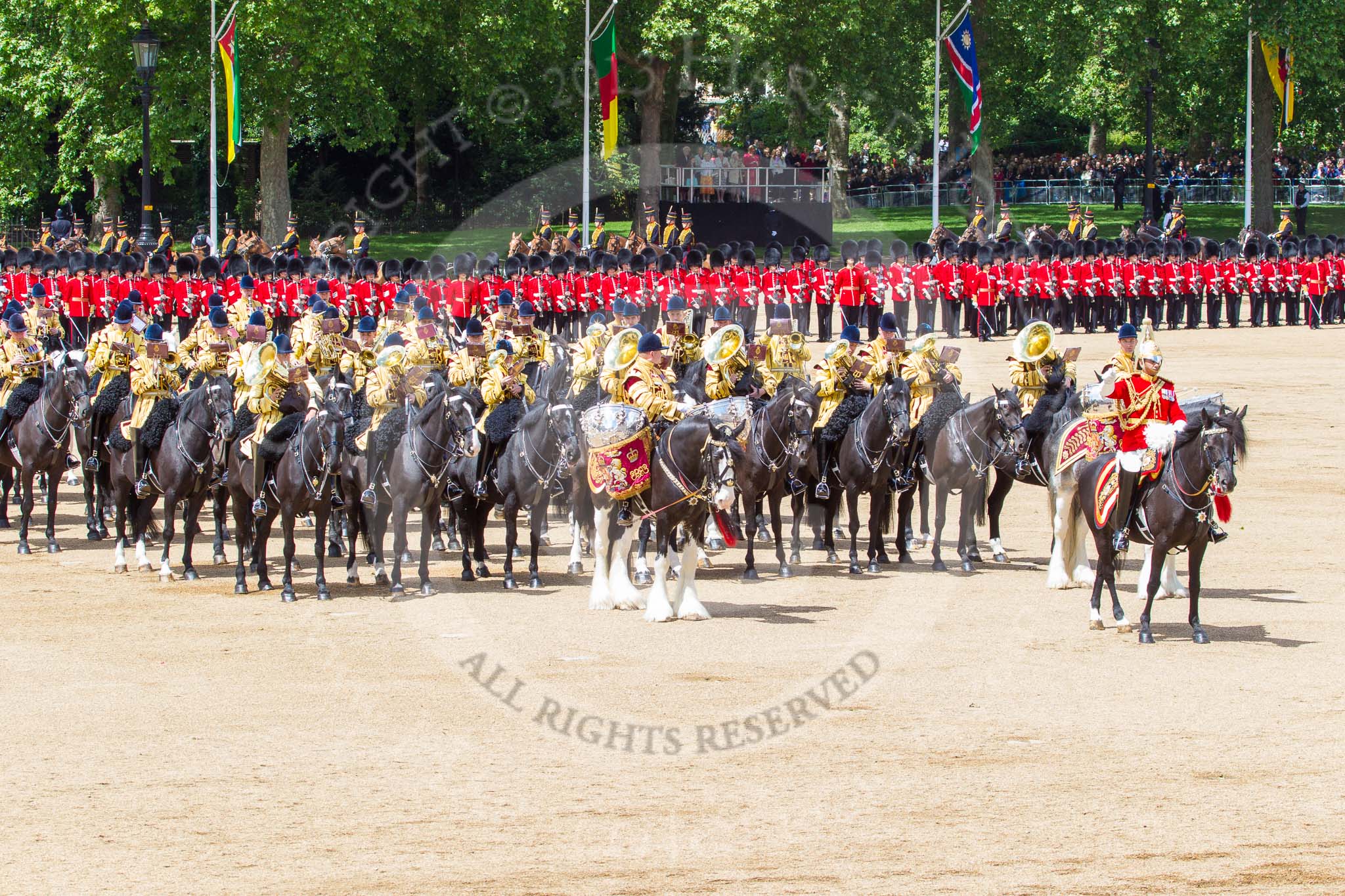 Trooping the Colour 2013: The Mounted Bands of the Household Cavalry during the Ride Past. Image #707, 15 June 2013 11:56 Horse Guards Parade, London, UK