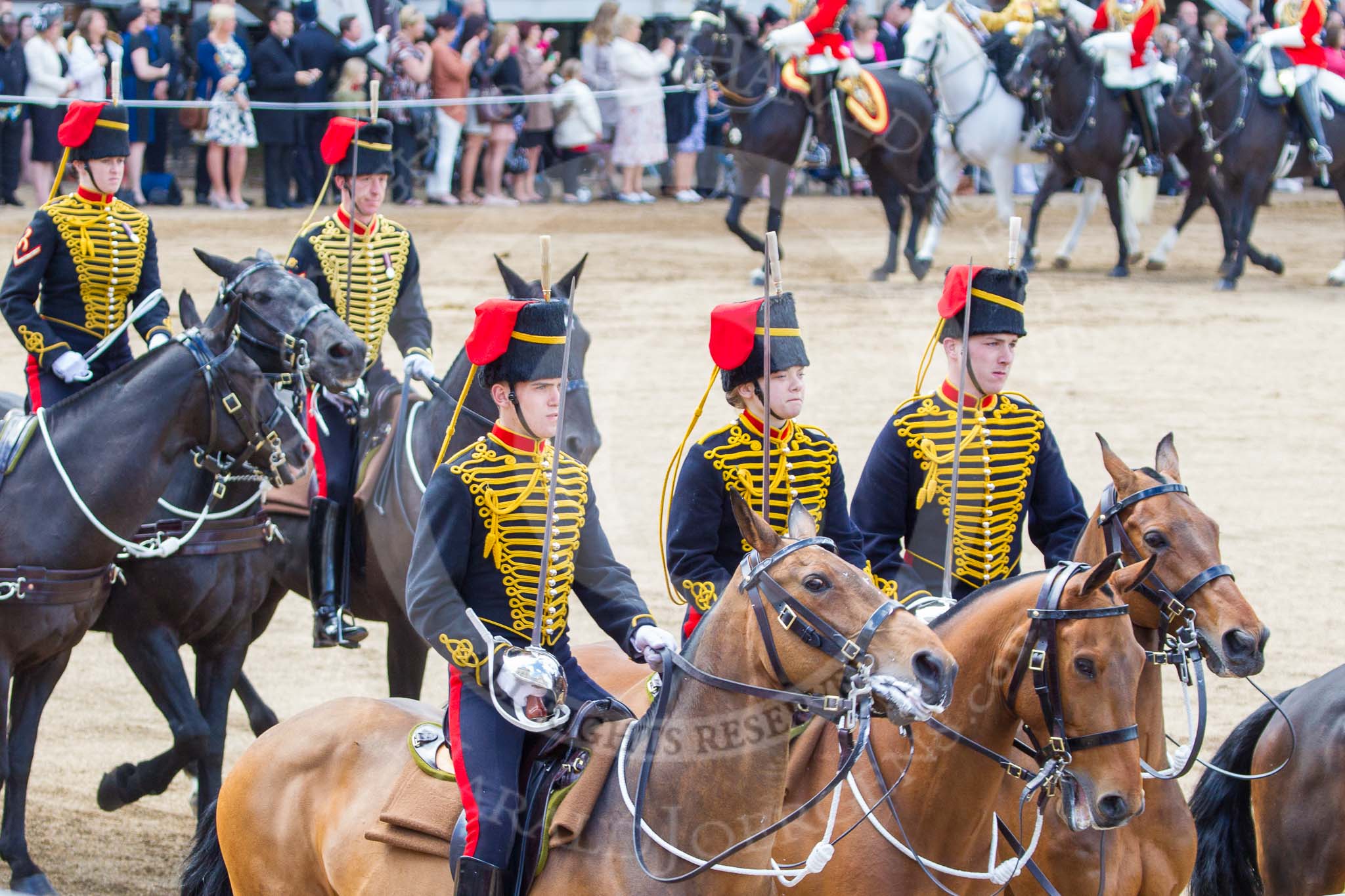 Trooping the Colour 2013: The Ride Past - the King's Troop Royal Horse Artillery. Image #725, 15 June 2013 11:58 Horse Guards Parade, London, UK