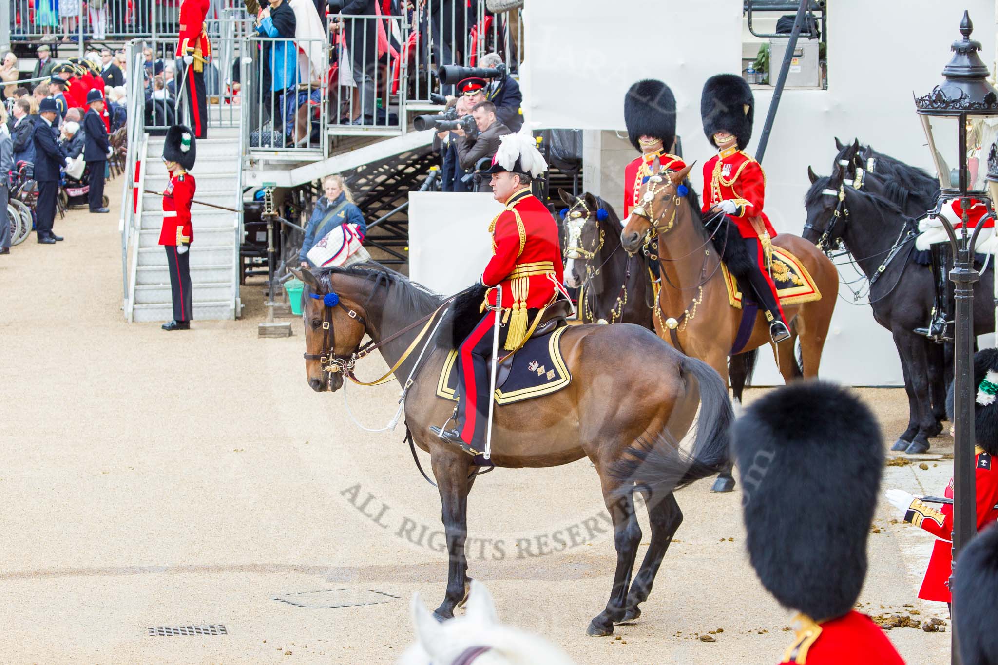 Trooping the Colour 2013: The Chief of Staff, Colonel Hugh Bodington, Welsh Guards, during the March Off. Image #842, 15 June 2013 12:12 Horse Guards Parade, London, UK