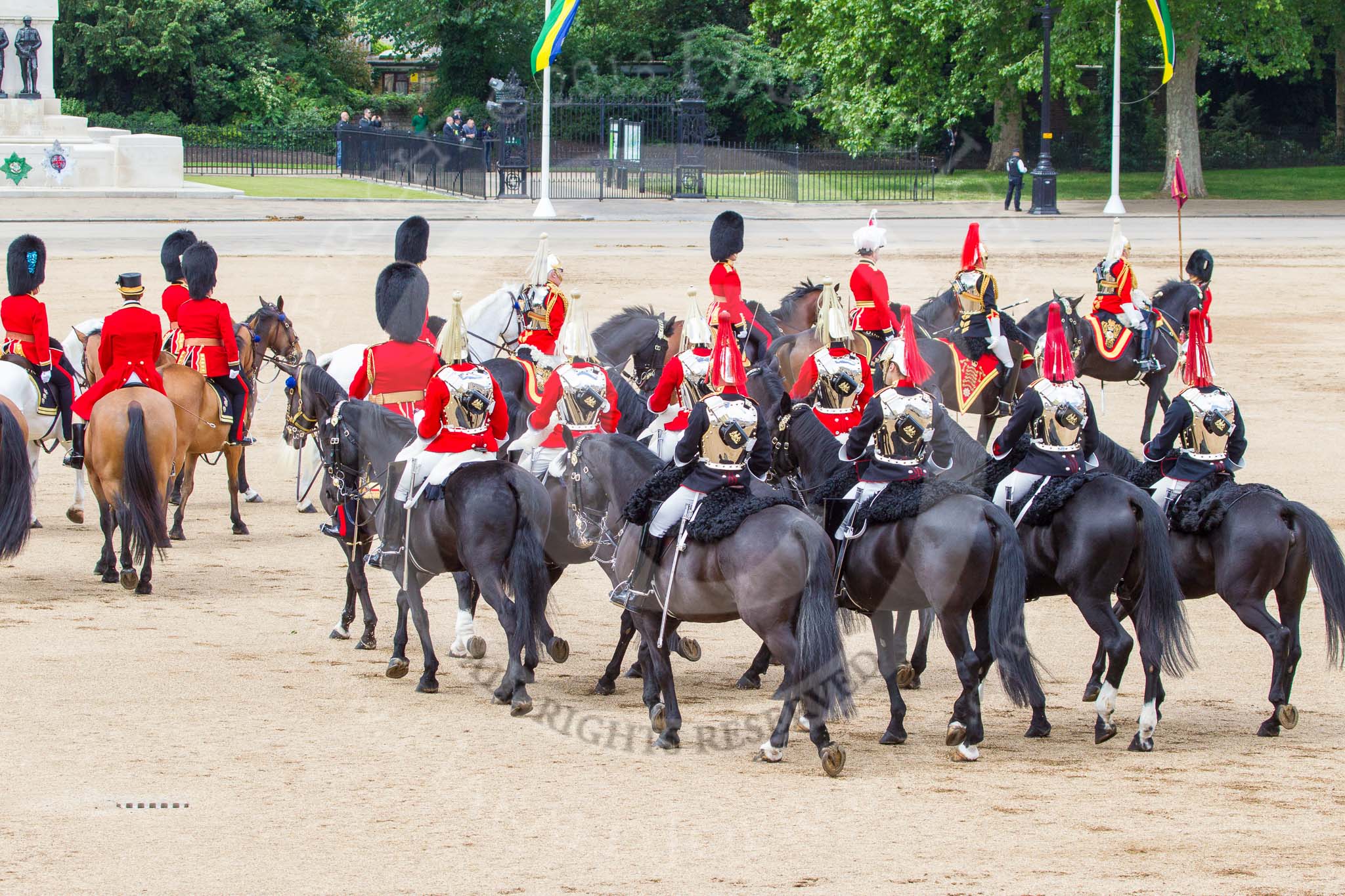Trooping the Colour 2013: The March Off - the "second half" of the Royal Procession following the guards divisions. Image #856, 15 June 2013 12:13 Horse Guards Parade, London, UK