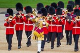 Trooping the Colour 2013: The Band of the Coldstream Guards, led by Senior Drum Major Matthew Betts, Grenadier Guards, marching onto Horse Guards Parade..
Horse Guards Parade, Westminster,
London SW1,

United Kingdom,
on 15 June 2013 at 10:12, image #45