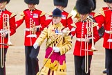 Trooping the Colour 2013: Drum Major D P Thomas, Grenadier Guards, leading the Band of the Grenadier Guards onto Horse Guards Parade..
Horse Guards Parade, Westminster,
London SW1,

United Kingdom,
on 15 June 2013 at 10:29, image #97