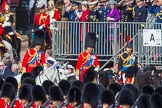 Trooping the Colour 2013: The Royal Colonels following HM The Queen in the Royal Procession, HRH The Duke of Cambridge, HRH The Prince of Wales, and HRH The Princess Royal..
Horse Guards Parade, Westminster,
London SW1,

United Kingdom,
on 15 June 2013 at 10:58, image #260