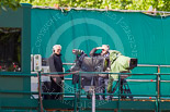 Trooping the Colour 2013: BBC/SIS camera teams on the Downing Street side of Horse Guards Parade in the morning of the parade. Image #3, 15 June 2013 08:36 Horse Guards Parade, London, UK