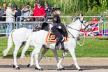 Trooping the Colour 2013: Two of the officer's horse for the parade a led to Horse Guards Parade by an Army riding instructor. Image #8, 15 June 2013 08:47 Horse Guards Parade, London, UK