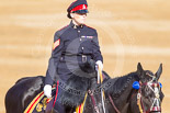 Trooping the Colour 2013: A female sergeant arrives at Horse Guards Parade with the horse for the Major of the Parade. Image #11, 15 June 2013 08:48 Horse Guards Parade, London, UK