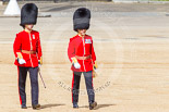 Trooping the Colour 2013: The second pair of officers following the Keepers of the Ground, Lieutenant E C S Birrel and Major J D Salusbury, No. 2 Guard, 1st Battalion Welsh Guards. Image #30, 15 June 2013 09:55 Horse Guards Parade, London, UK