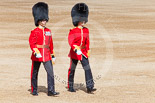 Trooping the Colour 2013: Major J A Hughes and Second Lieutenant P M Prys-Roberts, No. 5 Guard, F Company Scots Guards, following the Keepers of the Ground to Horse Guards Arch. Image #34, 15 June 2013 09:59 Horse Guards Parade, London, UK