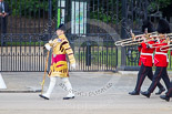 Trooping the Colour 2013: Senior Drum Major Matthew Betts, Grenadier Guards, leading the Band of the Coldstream Guards. Image #41, 15 June 2013 10:11 Horse Guards Parade, London, UK