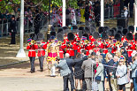 Trooping the Colour 2013: Drum Major Tony Taylor, Coldstream Guards, leading the second band to arrive at Horse Guards Parade, the Band of the Irish Guards. Image #49, 15 June 2013 10:13 Horse Guards Parade, London, UK