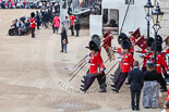 Trooping the Colour 2013: The Keepers of the Ground are marching back onto Horse Guards Parade, to mark the position of their regiments that will arrive shortly. Image #53, 15 June 2013 10:15 Horse Guards Parade, London, UK