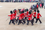 Trooping the Colour 2013: The Keepers of the Ground are marching back onto Horse Guards Parade, to mark the position of their regiments that will arrive shortly. Image #54, 15 June 2013 10:15 Horse Guards Parade, London, UK