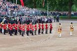 Trooping the Colour 2013: The Band of the Irish Guards, with the Blue plumes, and the Band of the Coldstream Guards, with red plumes. Image #63, 15 June 2013 10:17 Horse Guards Parade, London, UK