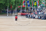 Trooping the Colour 2013: Drum Major Stephen Staite, Grenadier Guards, leading the third of the guards bands, the Band of the Scots Guards, onto Horse Guards Parade. Image #66, 15 June 2013 10:21 Horse Guards Parade, London, UK