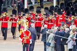 Trooping the Colour 2013: Drum Major Neill Lawman, Welsh Guards, leading the Band of the Welsh Guards down Horse Guards Road. Image #100, 15 June 2013 10:29 Horse Guards Parade, London, UK
