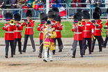 Trooping the Colour 2013: Drum Major Neill Lawman, Welsh Guards, leading the Band of the Welsh Guards onto Horse Guards Parade, along the line of spectators at St James's Park. Image #111, 15 June 2013 10:31 Horse Guards Parade, London, UK