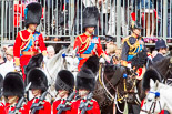 Trooping the Colour 2013: The Royal Colonels following HM The Queen in the Royal Procession, HRH The Duke of Cambridge, HRH The Prince of Wales, and HRH The Princess Royal. Image #264, 15 June 2013 10:58 Horse Guards Parade, London, UK