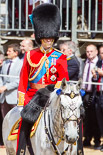 Trooping the Colour 2013: HRH The Duke of Cambridge, Colonel Irish Guards, following the Glass Coach with the other Royal Colonels. Image #282, 15 June 2013 10:59 Horse Guards Parade, London, UK