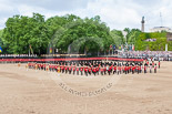 Trooping the Colour 2013: The Massed Band Troop - the countermarch in quick time is Heroes' Return. Behind the massed bands is No. 6 Guard, and next to them the Adjutant of the Parade and the Colour Party. Image #407, 15 June 2013 11:12 Horse Guards Parade, London, UK
