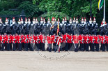 Trooping the Colour 2013: The Ensign troops the Colour along No. 3 Guard, 1st Battalion Welsh Guards and 
No. 4 Guard, Nijmegen Company Grenadier Guards, just behind him. Image #498, 15 June 2013 11:26 Horse Guards Parade, London, UK