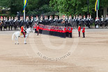 Trooping the Colour 2013: The Field Officer, in front of No. 2 Guard, 1st Battalion Welsh Guards, is about to inform HM The Queen that the troops are ready for the March Past. Image #519, 15 June 2013 11:31 Horse Guards Parade, London, UK