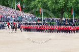 Trooping the Colour 2013: The March Past in Quick Time - No.1 Guard, the Escort to the Colour, following the Field Officer and the Major of the Parade. Image #590, 15 June 2013 11:43 Horse Guards Parade, London, UK