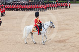 Trooping the Colour 2013: The March Past in Quick Time - the Major of the Parade, Major H G C Bettinson, Welsh Guards, and the Field Officer in Brigade Waiting, Lieutenant Colonel Dino Bossi, Welsh Guards. Image #596, 15 June 2013 11:44 Horse Guards Parade, London, UK