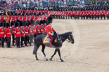 Trooping the Colour 2013: The March Past in Quick Time - the Major of the Parade, Major H G C Bettinson, Welsh Guards, and the Field Officer in Brigade Waiting, Lieutenant Colonel Dino Bossi, Welsh Guards. Image #597, 15 June 2013 11:44 Horse Guards Parade, London, UK