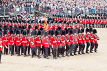 Trooping the Colour 2013: The March Past in Quick Time - the Major of the Parade, Major H G C Bettinson, Welsh Guards, and the Field Officer in Brigade Waiting, Lieutenant Colonel Dino Bossi, Welsh Guards. Image #598, 15 June 2013 11:44 Horse Guards Parade, London, UK