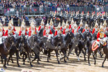 Trooping the Colour 2013: The First and Second Divisions of the Sovereign's Escort, The Life Guards, during the Ride Past. Image #694, 15 June 2013 11:55 Horse Guards Parade, London, UK