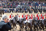 Trooping the Colour 2013: The First and Second Divisions of the Sovereign's Escort, The Life Guards, during the Ride Past. Image #695, 15 June 2013 11:55 Horse Guards Parade, London, UK