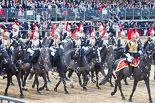 Trooping the Colour 2013: The Third and Forth Divisions of the Sovereign's Escort, The Blues and Royals, during the Ride Past. Image #735, 15 June 2013 11:59 Horse Guards Parade, London, UK