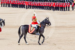 Trooping the Colour 2013: The Director of Music Mounted Bands, Major Paul Wilman, The Life Guards, salutes Her Majesty as the Mounted Bands are ready to march off. Image #743, 15 June 2013 12:00 Horse Guards Parade, London, UK