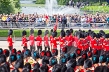 Trooping the Colour 2013: The six guards change formation, from a long, L-shaped line of guardsmen to six divisions. Image #770, 15 June 2013 12:04 Horse Guards Parade, London, UK