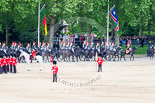 Trooping the Colour 2013: The Household Cavalry is marching off, here The Blues and Royals as third and fourth divisions of the Sovereign's Escort. Image #784, 15 June 2013 12:07 Horse Guards Parade, London, UK