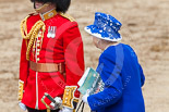 Trooping the Colour 2013: HM The Queen is leaving the dais, walking towards the glass coach. Image #802, 15 June 2013 12:09 Horse Guards Parade, London, UK