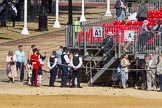 Visitors arriving at the St James's Park side of Horse Guards Parade,