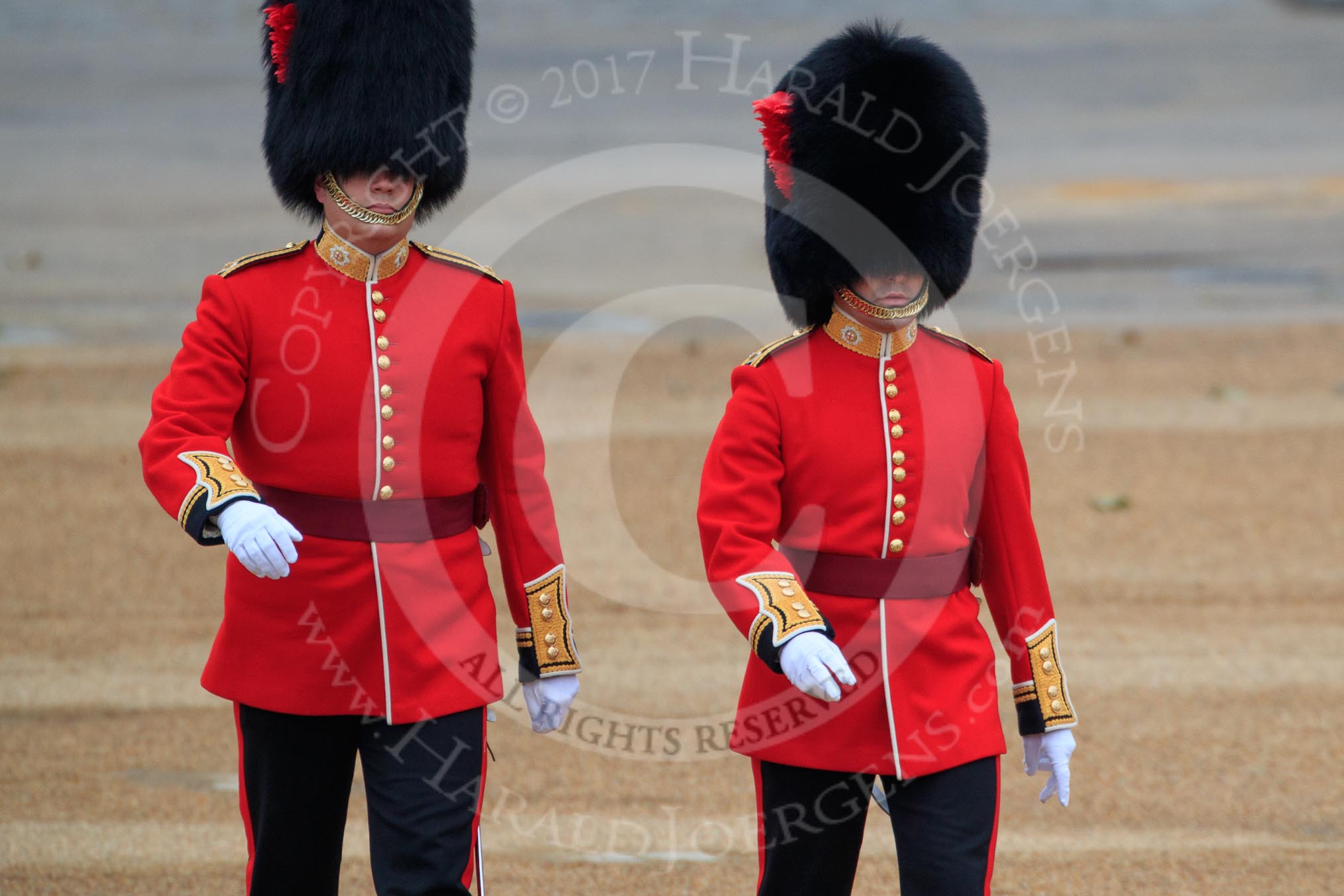 during The Colonel's Review {iptcyear4} (final rehearsal for Trooping the Colour, The Queen's Birthday Parade)  at Horse Guards Parade, Westminster, London, 2 June 2018, 09:54.