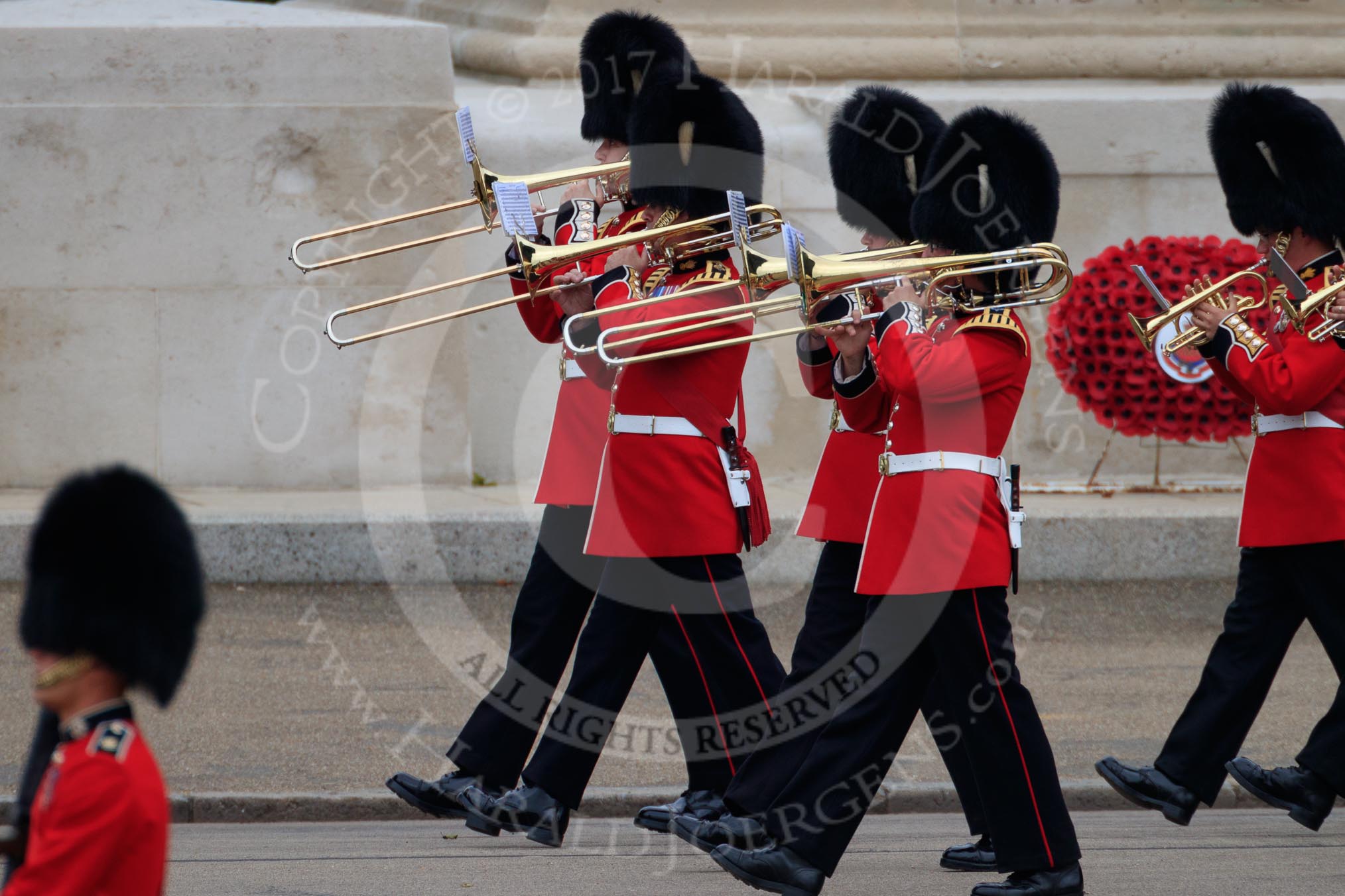 during The Colonel's Review {iptcyear4} (final rehearsal for Trooping the Colour, The Queen's Birthday Parade)  at Horse Guards Parade, Westminster, London, 2 June 2018, 10:25.