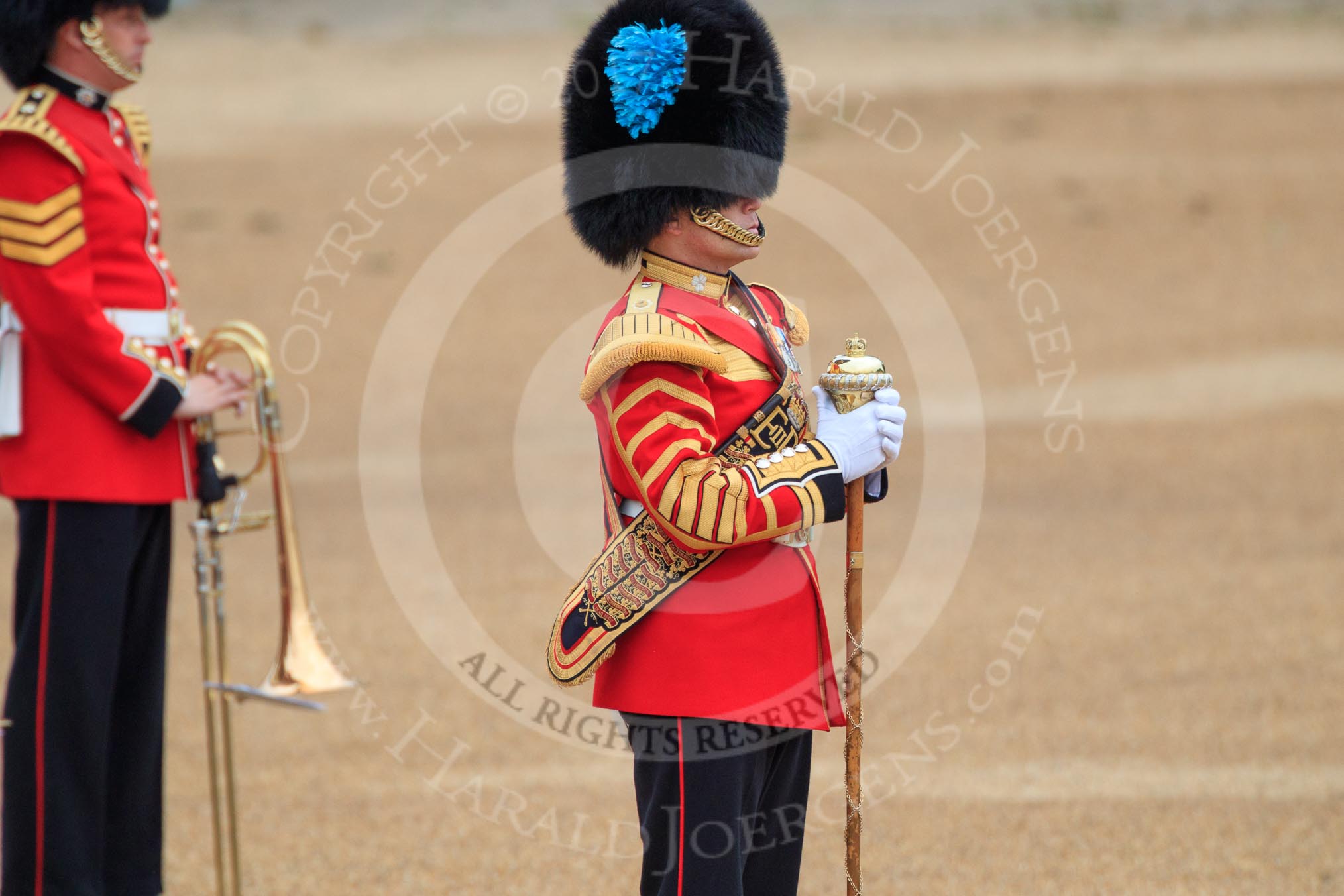 during The Colonel's Review {iptcyear4} (final rehearsal for Trooping the Colour, The Queen's Birthday Parade)  at Horse Guards Parade, Westminster, London, 2 June 2018, 10:35.