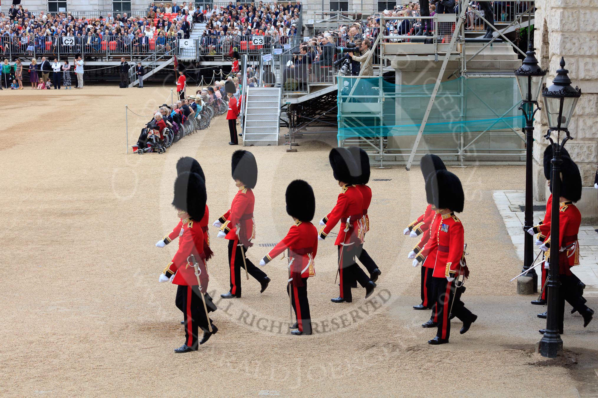 during The Colonel's Review {iptcyear4} (final rehearsal for Trooping the Colour, The Queen's Birthday Parade)  at Horse Guards Parade, Westminster, London, 2 June 2018, 10:38.